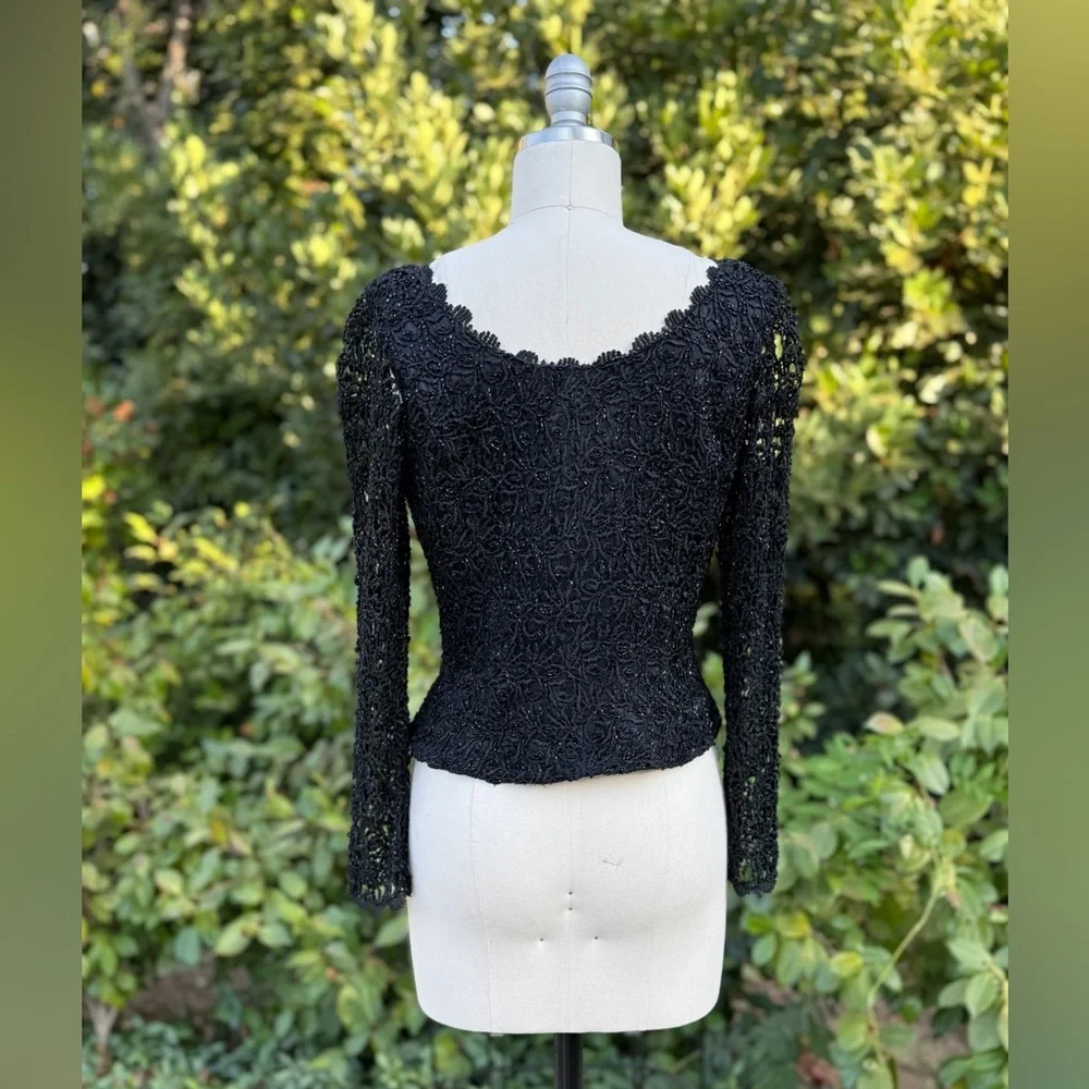 Vintage Malbe/Saks Fifth Avenue crochet and beaded top - Size 7-8